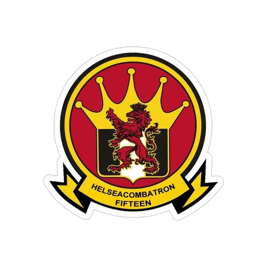 HSC 15 Helicopter Sea Combat Squadron 15 ‘Red Lions’ (U.S. Navy) Transparent STICKER Die-Cut Vinyl Decal 6 Inch Transparent - The Sticker Space