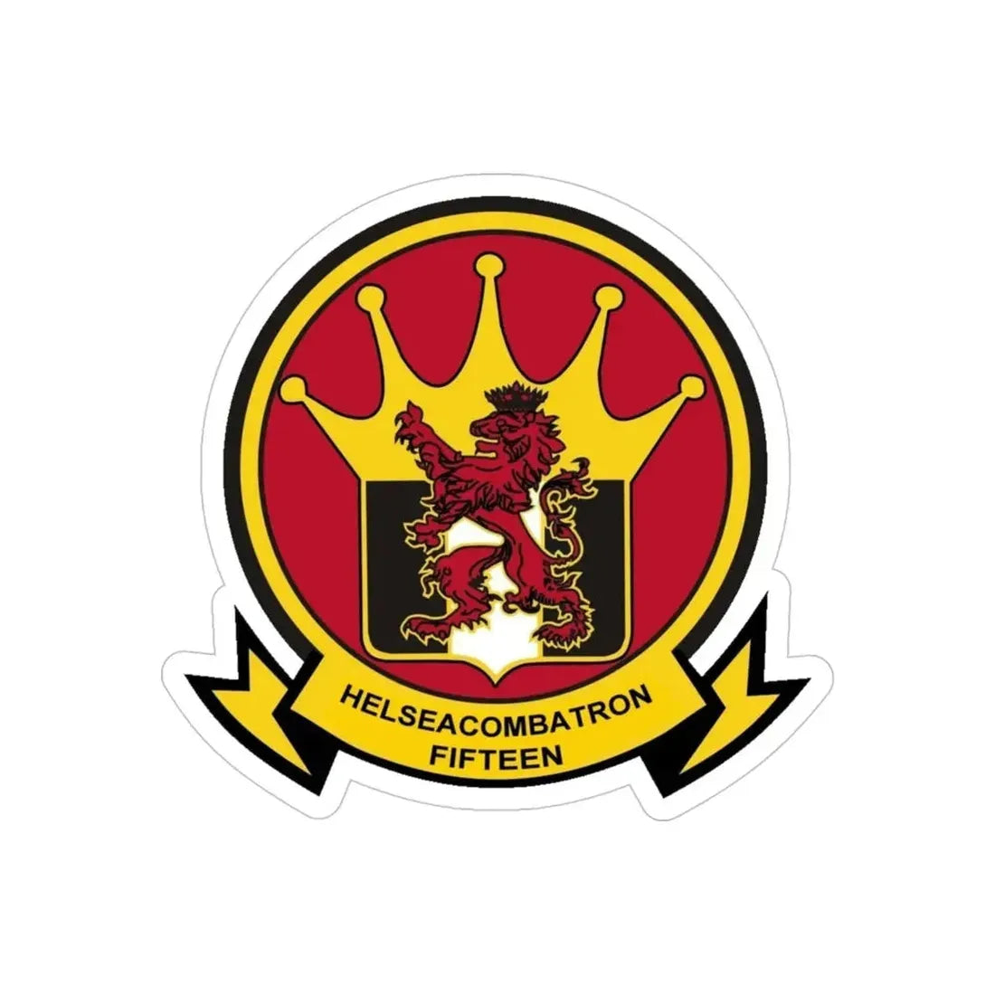 HSC 15 Helicopter Sea Combat Squadron 15 ‘Red Lions’ (U.S. Navy) Transparent STICKER Die-Cut Vinyl Decal - The Sticker Space