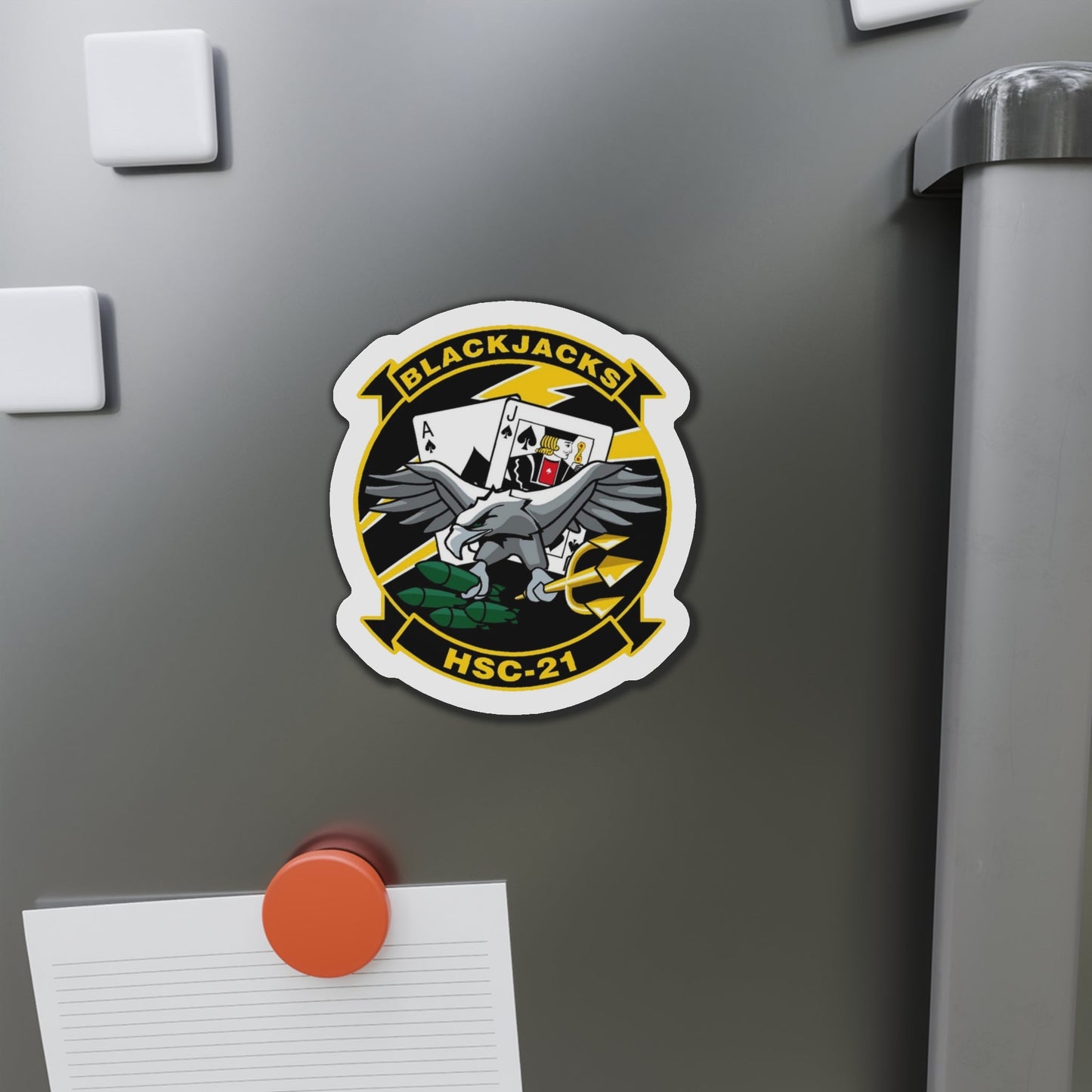 HSC 21 Helicopter Sea Combat Squadron 21 ‘Blackjacks’ (U.S. Navy) Die-Cut Magnet-The Sticker Space