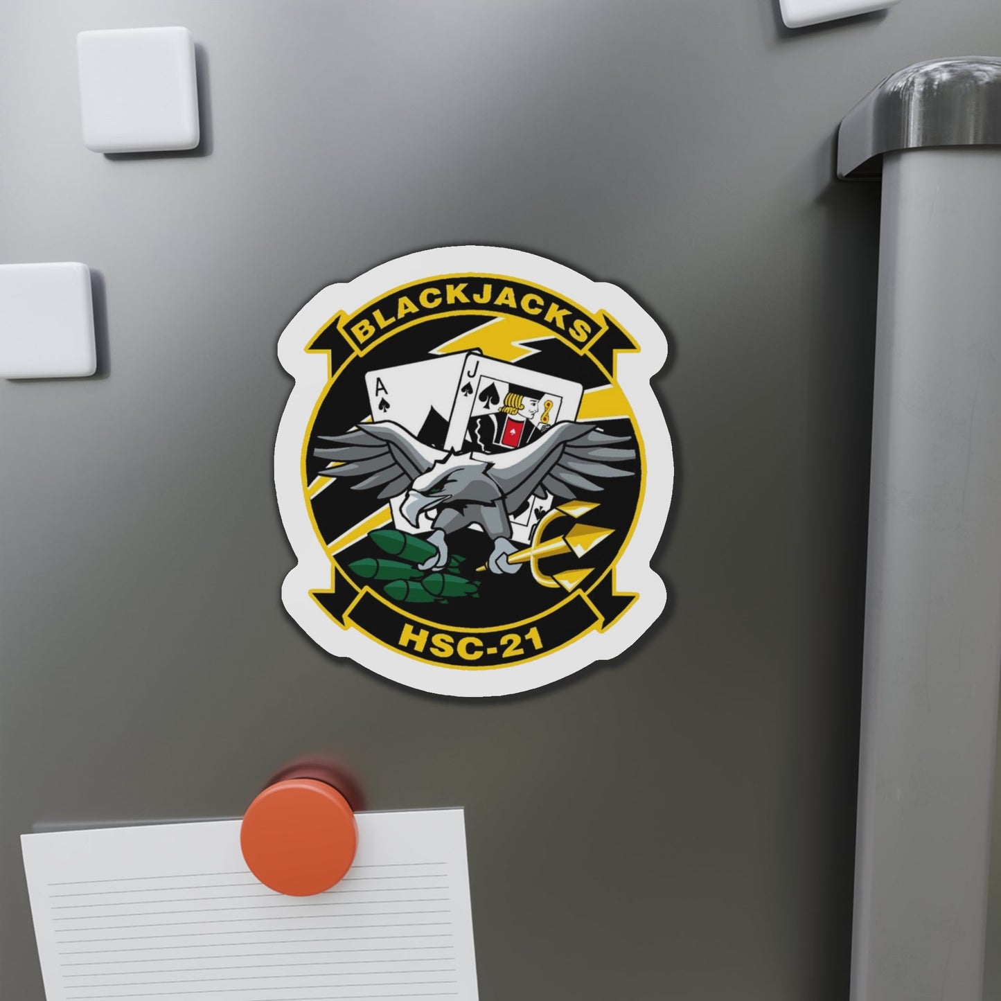 HSC 21 Helicopter Sea Combat Squadron 21 ‘Blackjacks’ (U.S. Navy) Die-Cut Magnet-The Sticker Space