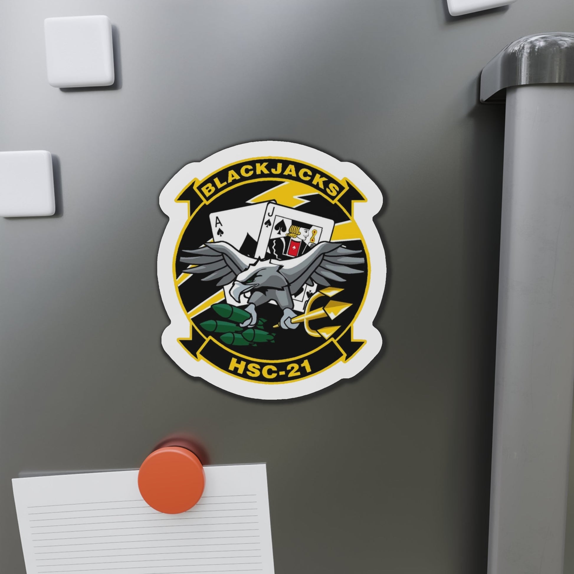 HSC 21 Helicopter Sea Combat Squadron 21 ‘Blackjacks’ (U.S. Navy) Die-Cut Magnet-The Sticker Space