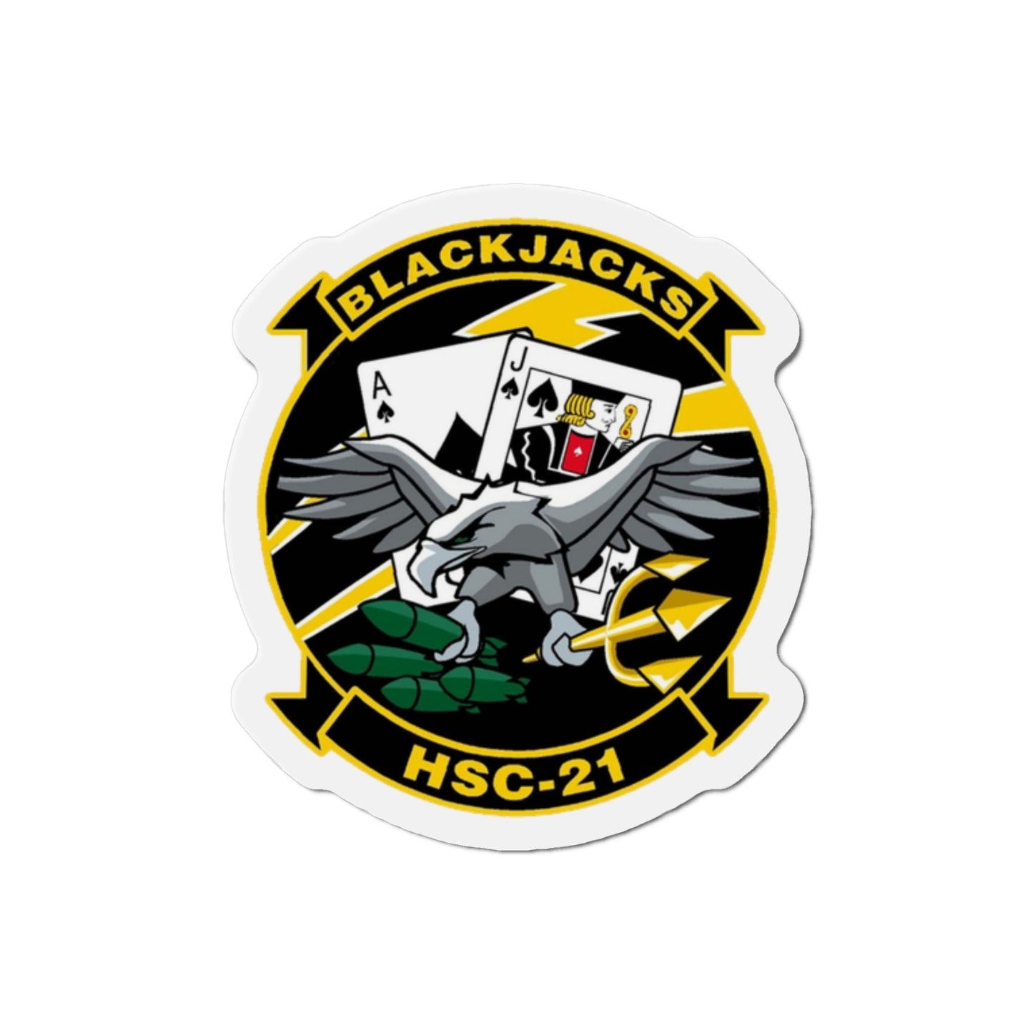 HSC 21 Helicopter Sea Combat Squadron 21 ‘Blackjacks’ (U.S. Navy) Die-Cut Magnet-2" x 2"-The Sticker Space