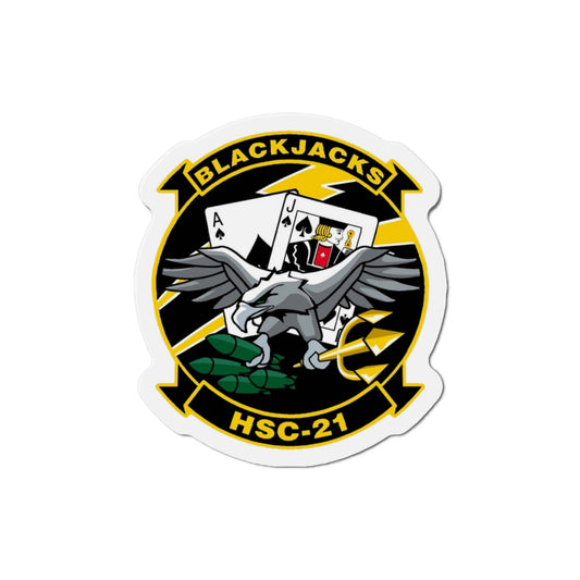 HSC 21 Helicopter Sea Combat Squadron 21 ‘Blackjacks’ (U.S. Navy) Die-Cut Magnet-3" x 3"-The Sticker Space