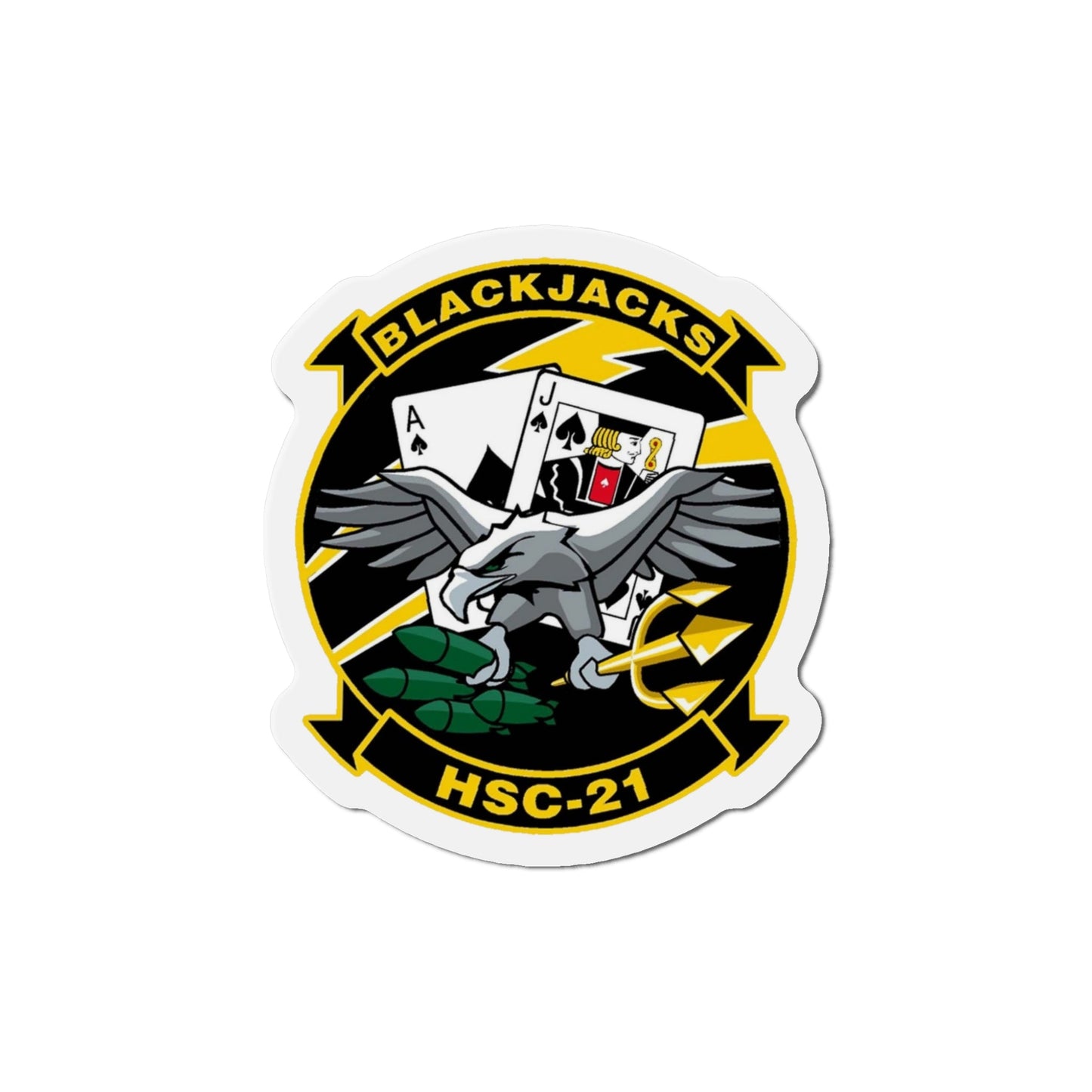 HSC 21 Helicopter Sea Combat Squadron 21 ‘Blackjacks’ (U.S. Navy) Die-Cut Magnet-5" x 5"-The Sticker Space