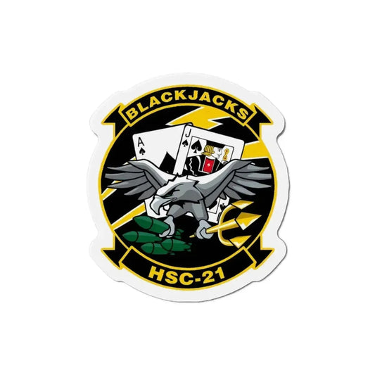 HSC 21 Helicopter Sea Combat Squadron 21 ‘Blackjacks’ (U.S. Navy) Refrigerator Magnet 3 Inch - The Sticker Space