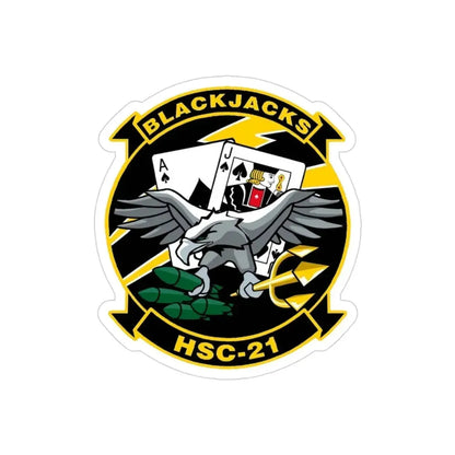 HSC 21 Helicopter Sea Combat Squadron 21 ‘Blackjacks’ (U.S. Navy) Transparent STICKER Die-Cut Vinyl Decal - The Sticker Space