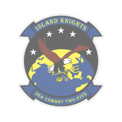 HSC 25 Island Knights 2 (U.S. Navy) STICKER Vinyl Kiss-Cut Decal 2 Inch Transparent - The Sticker Space