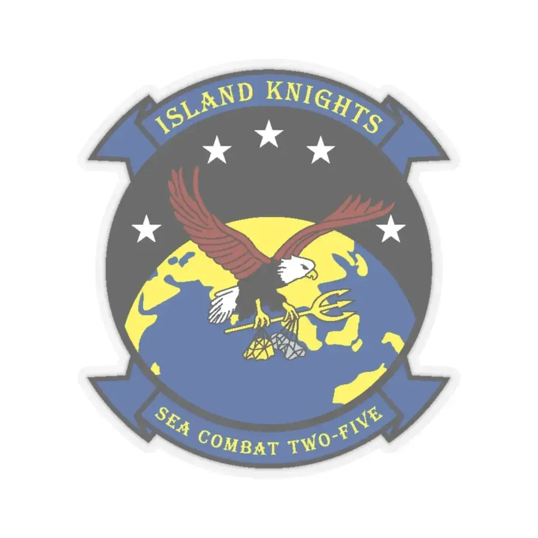 HSC 25 Island Knights 2 (U.S. Navy) STICKER Vinyl Kiss-Cut Decal 6 Inch Transparent - The Sticker Space