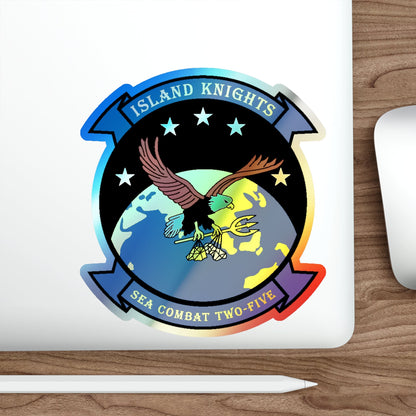 HSC 25 Island Knights v2 (U.S. Navy) Holographic STICKER Die-Cut Vinyl Decal-The Sticker Space