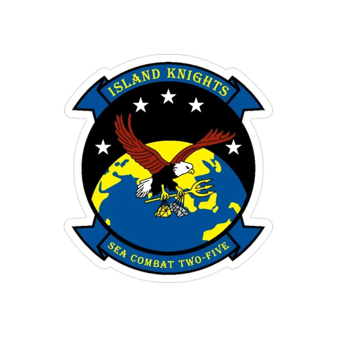HSC 25 Island Knights v2 (U.S. Navy) Transparent STICKER Die-Cut Vinyl Decal 2 Inch Transparent - The Sticker Space