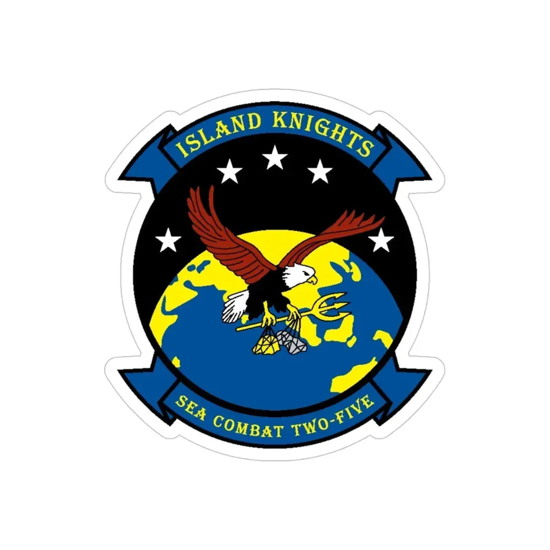 HSC 25 Island Knights v2 (U.S. Navy) Transparent STICKER Die-Cut Vinyl Decal 4 Inch Transparent - The Sticker Space