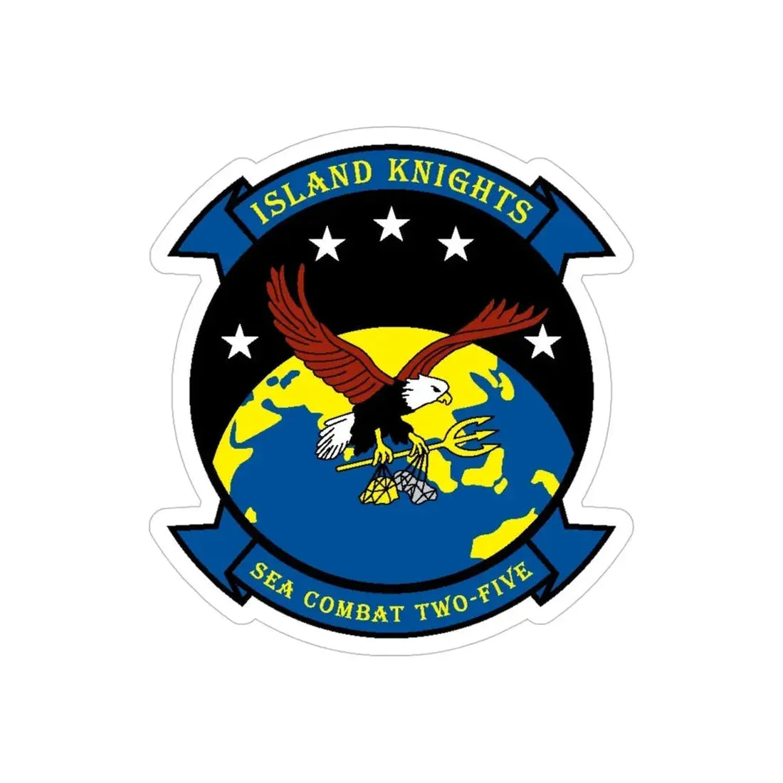 HSC 25 Island Knights v2 (U.S. Navy) Transparent STICKER Die-Cut Vinyl Decal 5 Inch Transparent - The Sticker Space