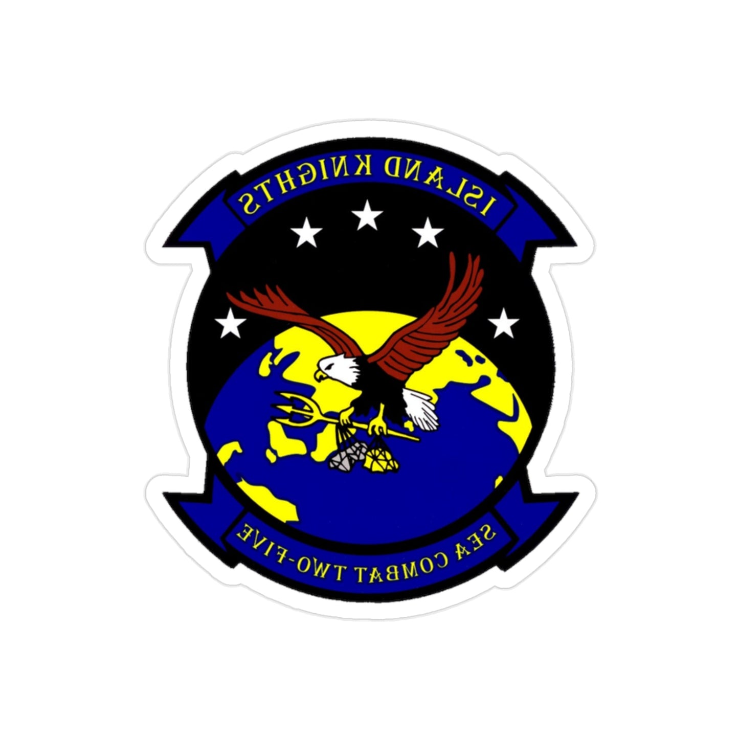 HSC 25 (U.S. Navy) REVERSE PRINT Transparent STICKER-2" × 2"-The Sticker Space