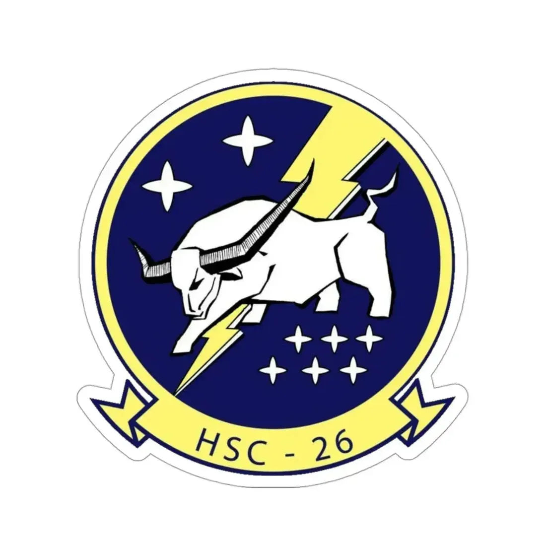 HSC 26 Helicopter Sea Combat Squadron 26 ‘Chargers’ (U.S. Navy) STICKER Vinyl Die-Cut Decal 3 Inch - The Sticker Space