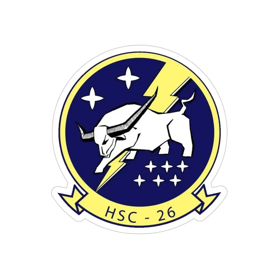 HSC 26 Helicopter Sea Combat Squadron 26 ‘Chargers’ (U.S. Navy) Transparent STICKER Die-Cut Vinyl Decal 5 Inch Transparent - The Sticker Space