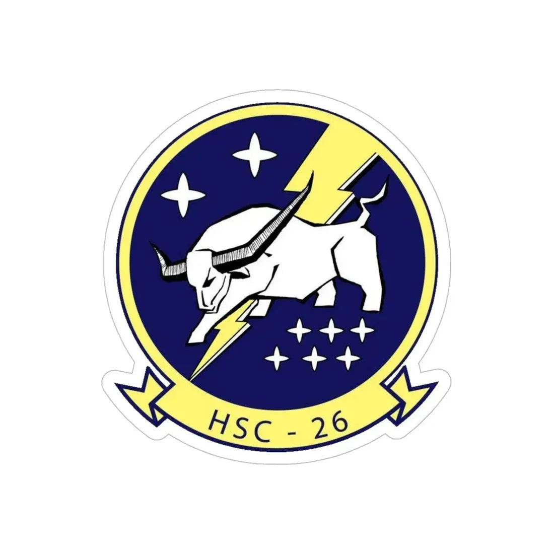 HSC 26 Helicopter Sea Combat Squadron 26 ‘Chargers’ (U.S. Navy) Transparent STICKER Die-Cut Vinyl Decal 6 Inch Transparent - The Sticker Space
