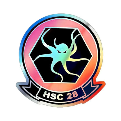 HSC 28 (U.S. Navy) Holographic STICKER Die-Cut Vinyl Decal 3 Inch Holographic - The Sticker Space