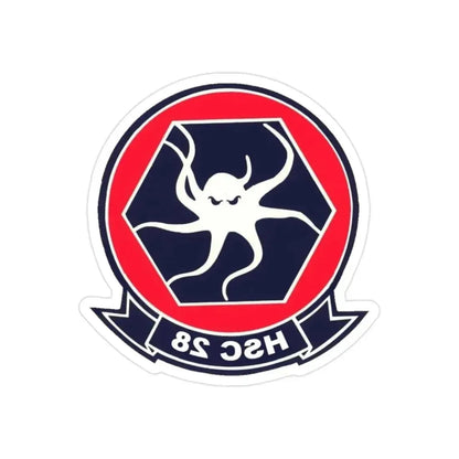 HSC 28 (U.S. Navy) REVERSE PRINT Transparent Die-Cut STICKER 2 Inch Die-Cut Transparent - The Sticker Space