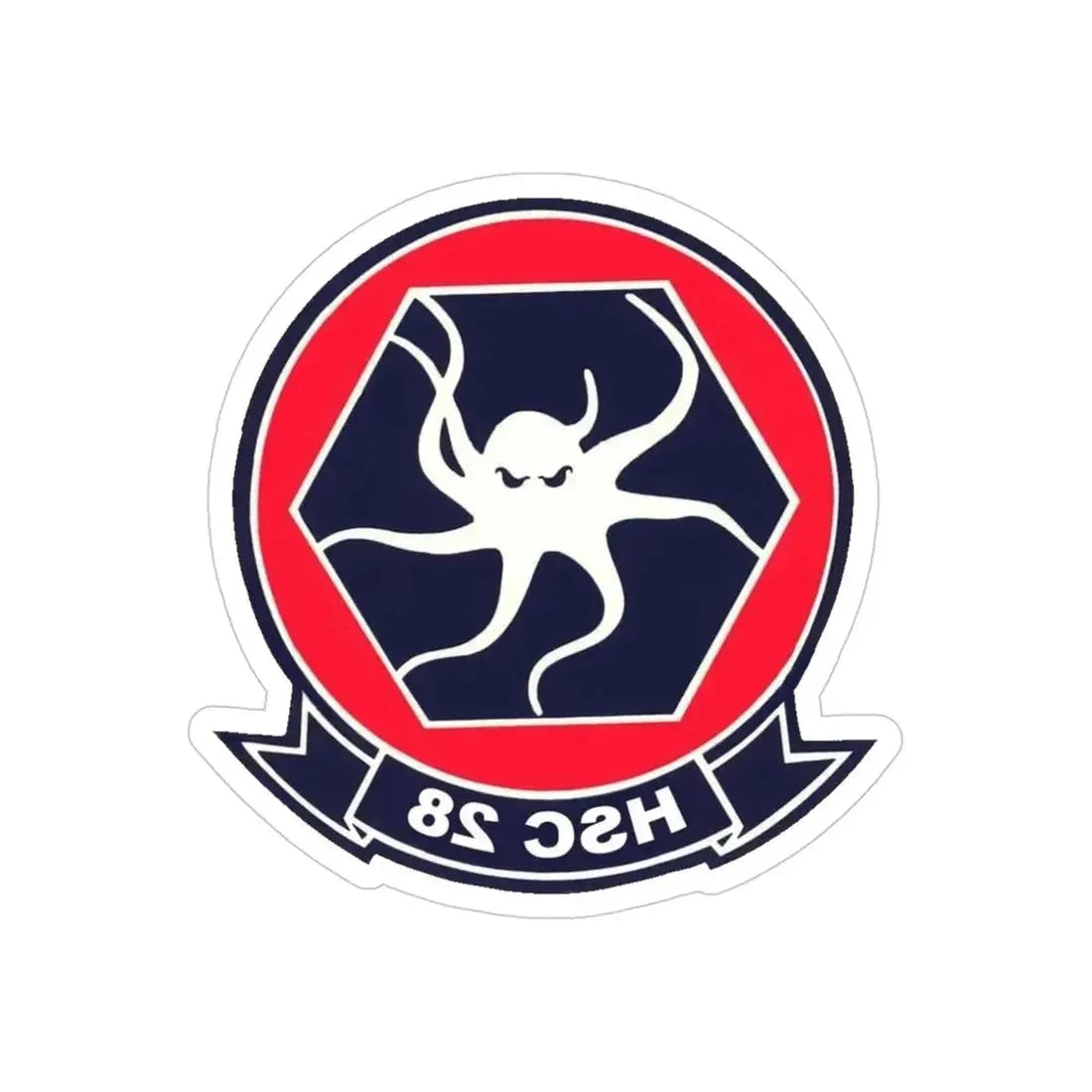HSC 28 (U.S. Navy) REVERSE PRINT Transparent Die-Cut STICKER 4 Inch Die-Cut Transparent - The Sticker Space