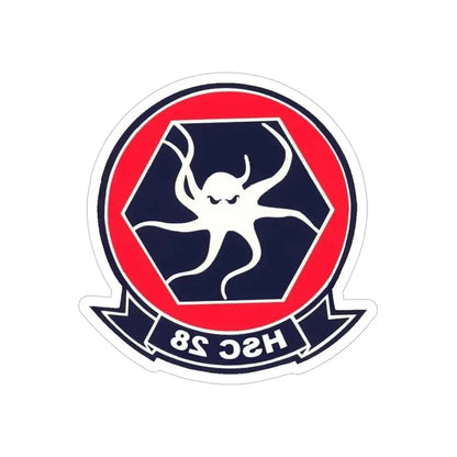 HSC 28 (U.S. Navy) REVERSE PRINT Transparent Die-Cut STICKER 5 Inch Die-Cut Transparent - The Sticker Space