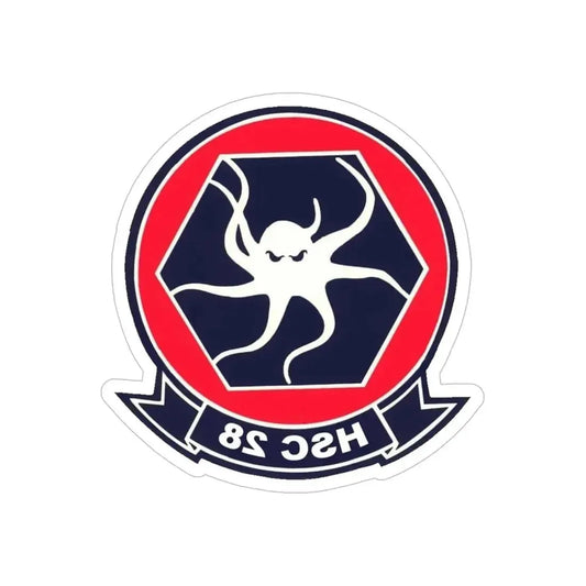 HSC 28 (U.S. Navy) REVERSE PRINT Transparent Die-Cut STICKER 6 Inch Die-Cut Transparent - The Sticker Space