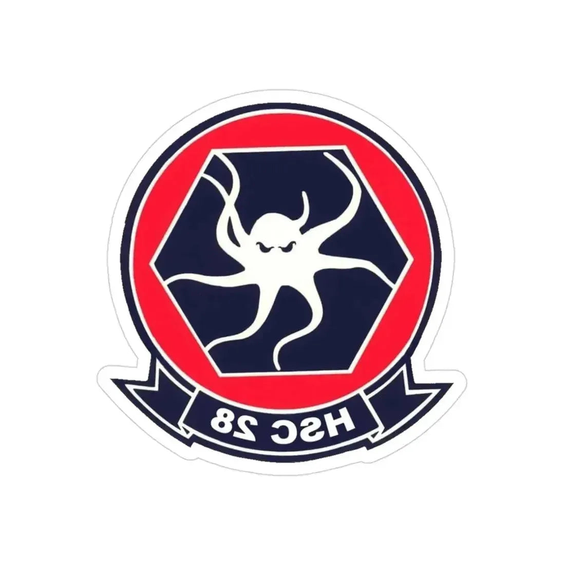 HSC 28 (U.S. Navy) REVERSE PRINT Transparent Die-Cut STICKER - The Sticker Space