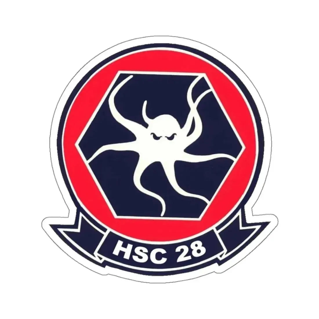 HSC 28 (U.S. Navy) STICKER Vinyl Kiss-Cut Decal 4 Inch White - The Sticker Space
