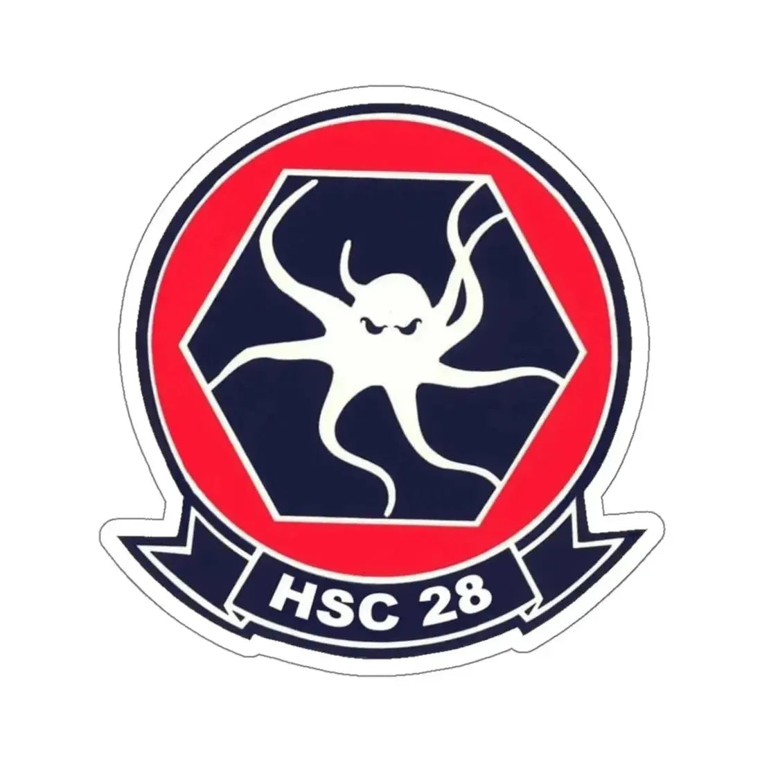 HSC 28 (U.S. Navy) STICKER Vinyl Kiss-Cut Decal 6 Inch White - The Sticker Space