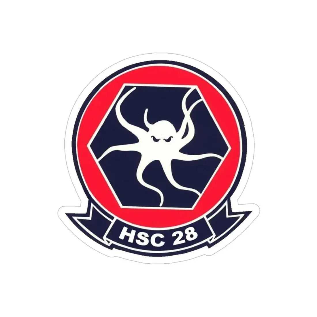 HSC 28 (U.S. Navy) Transparent STICKER Die-Cut Vinyl Decal 4 Inch Transparent - The Sticker Space