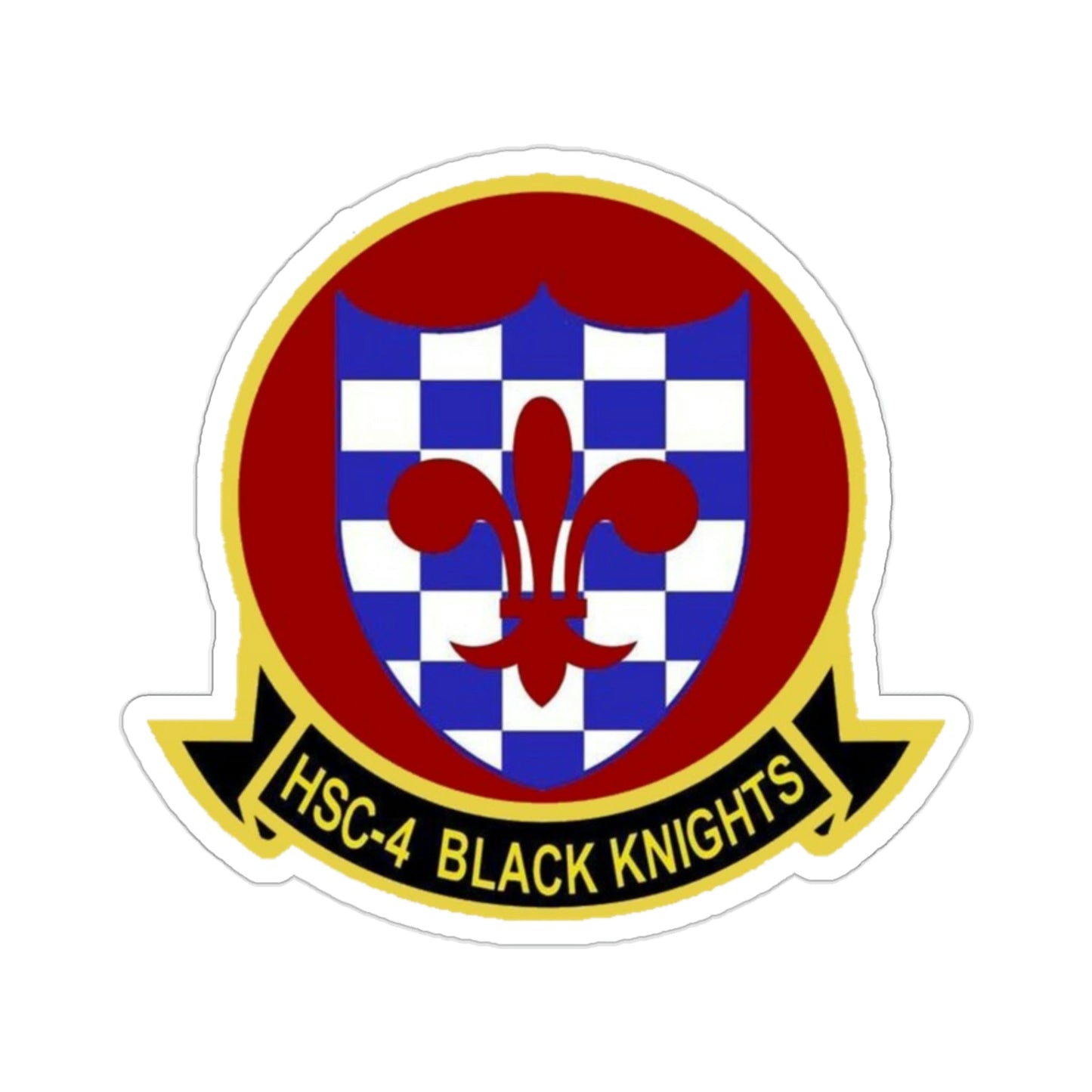 HSC 4 Helicopter Sea Combat Squadron 4 ‘Black Knights’ (U.S. Navy) STICKER Vinyl Die-Cut Decal-2 Inch-The Sticker Space