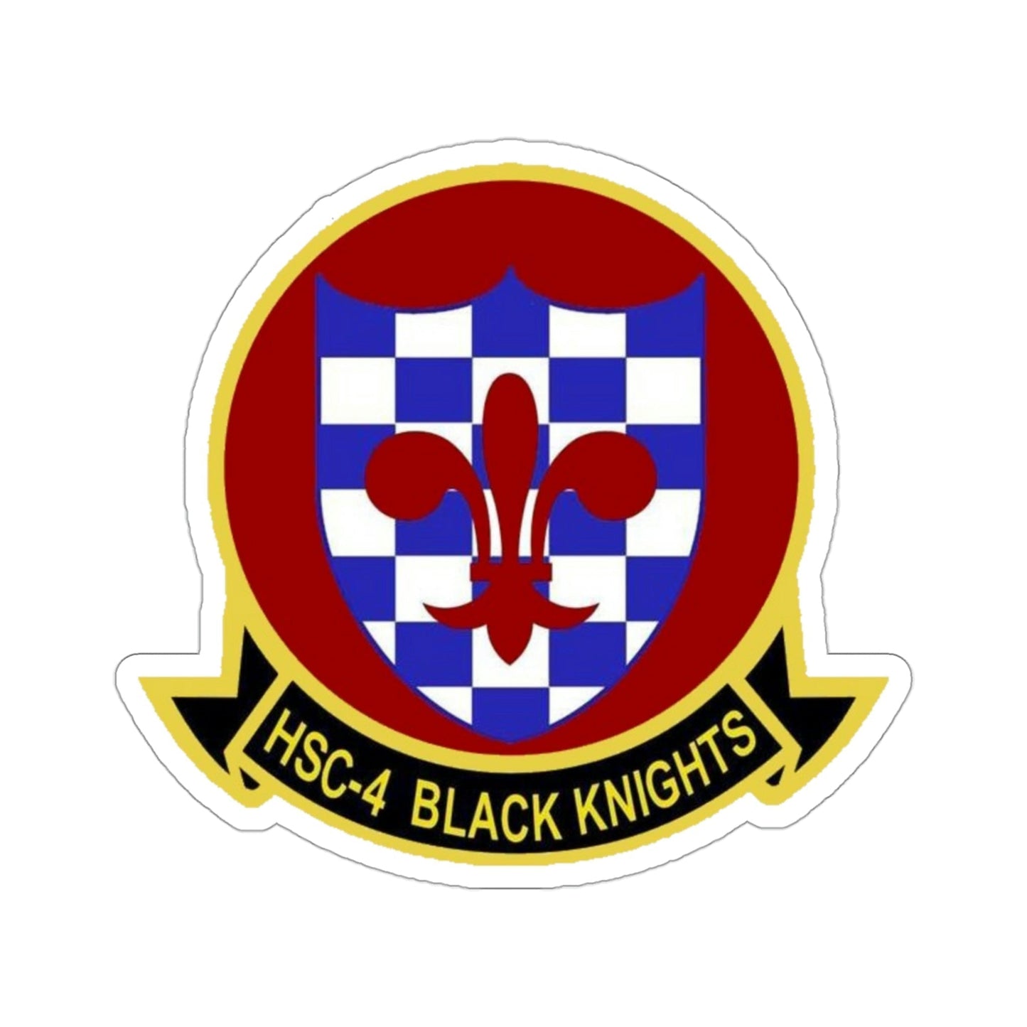 HSC 4 Helicopter Sea Combat Squadron 4 ‘Black Knights’ (U.S. Navy) STICKER Vinyl Die-Cut Decal-3 Inch-The Sticker Space