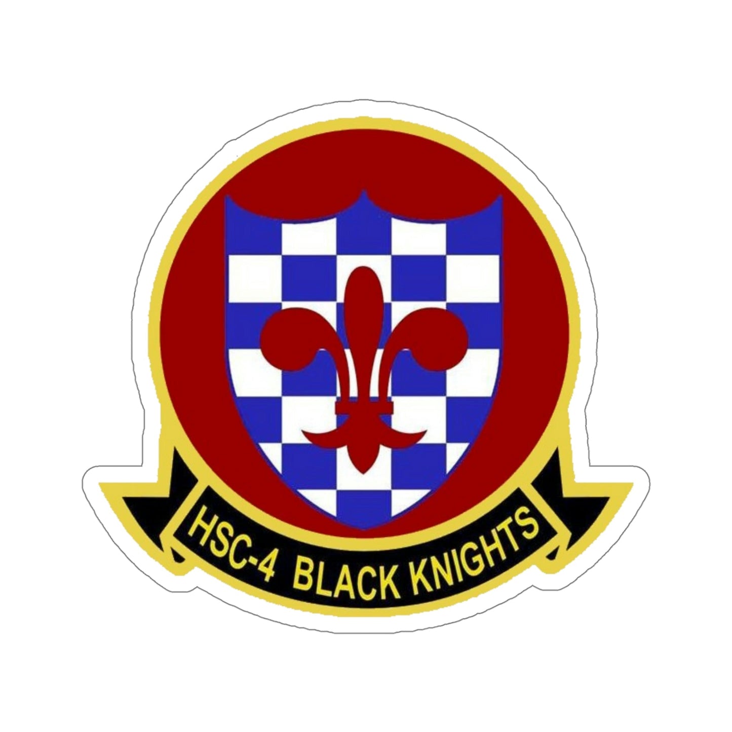 HSC 4 Helicopter Sea Combat Squadron 4 ‘Black Knights’ (U.S. Navy) STICKER Vinyl Die-Cut Decal-5 Inch-The Sticker Space