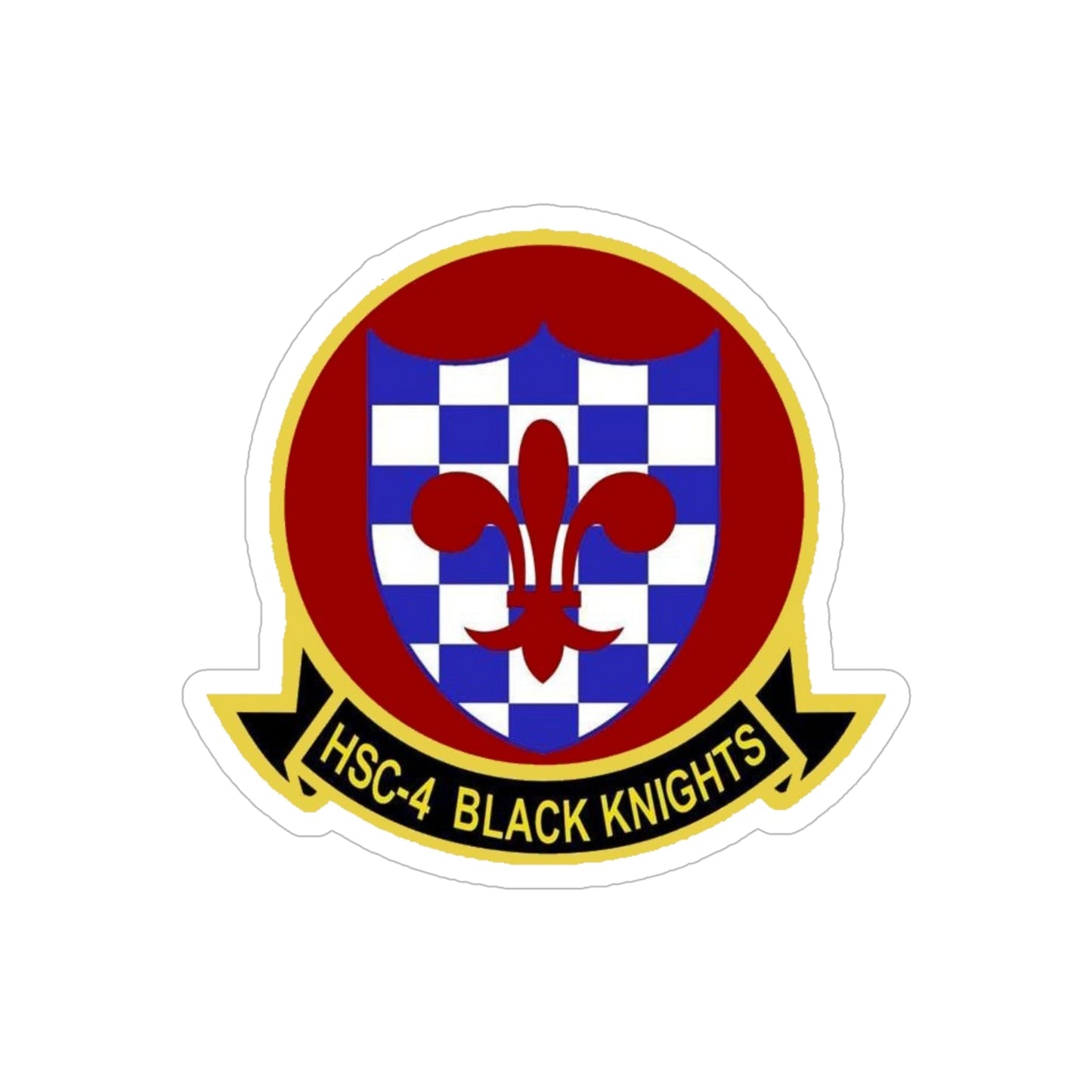 HSC 4 Helicopter Sea Combat Squadron 4 ‘Black Knights’ (U.S. Navy) Transparent STICKER Die-Cut Vinyl Decal-6 Inch-The Sticker Space