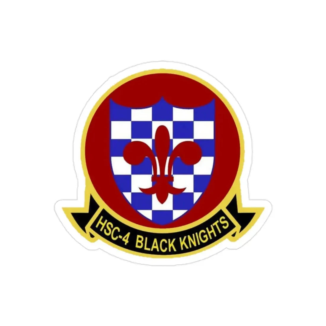 HSC 4 Helicopter Sea Combat Squadron 4 ‘Black Knights’ (U.S. Navy) Transparent STICKER Die-Cut Vinyl Decal 2 Inch Transparent - The Sticker Space