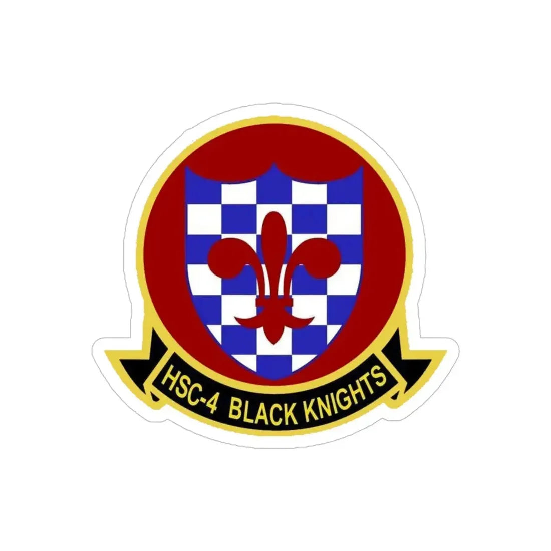 HSC 4 Helicopter Sea Combat Squadron 4 ‘Black Knights’ (U.S. Navy) Transparent STICKER Die-Cut Vinyl Decal 4 Inch Transparent - The Sticker Space