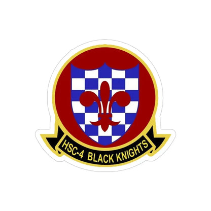 HSC 4 Helicopter Sea Combat Squadron 4 ‘Black Knights’ (U.S. Navy) Transparent STICKER Die-Cut Vinyl Decal 4 Inch Transparent - The Sticker Space