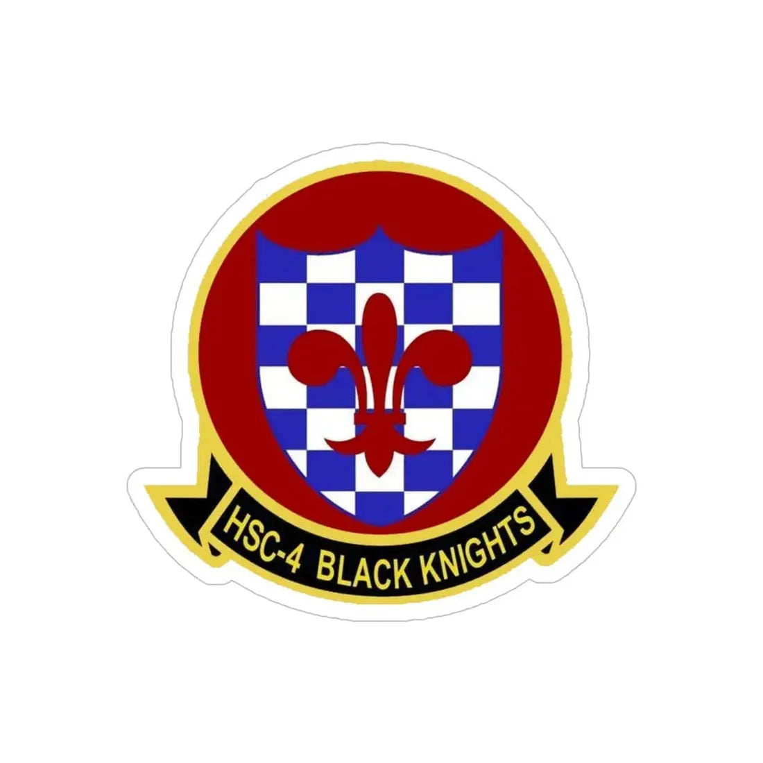 HSC 4 Helicopter Sea Combat Squadron 4 ‘Black Knights’ (U.S. Navy) Transparent STICKER Die-Cut Vinyl Decal 5 Inch Transparent - The Sticker Space