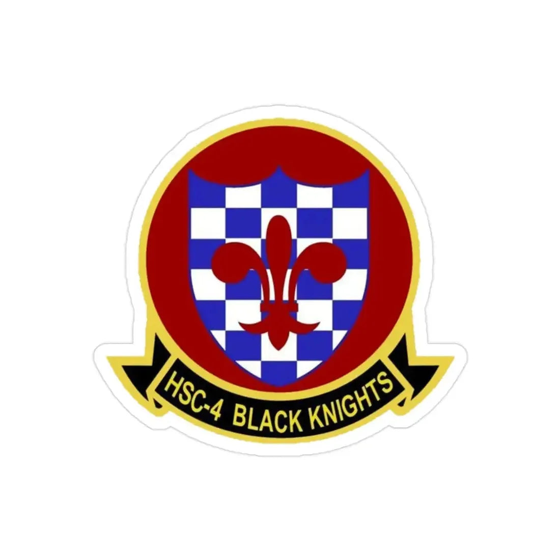 HSC 4 Helicopter Sea Combat Squadron 4 ‘Black Knights’ (U.S. Navy) Transparent STICKER Die-Cut Vinyl Decal - The Sticker Space