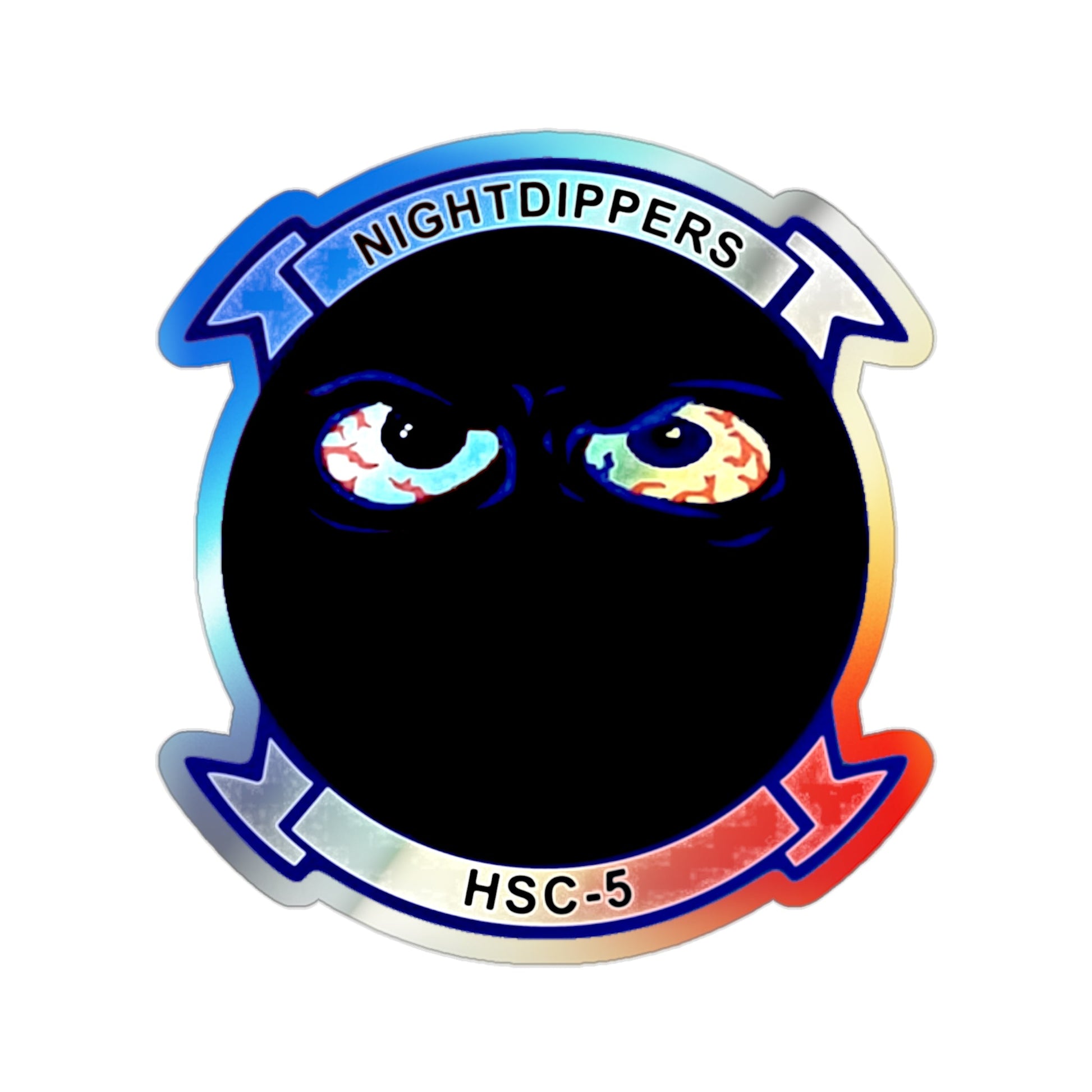 HSC 5 Helicopter Sea Combat Squadron 5 ‘Nightdippers’ (U.S. Navy) Holographic STICKER Die-Cut Vinyl Decal-2 Inch-The Sticker Space