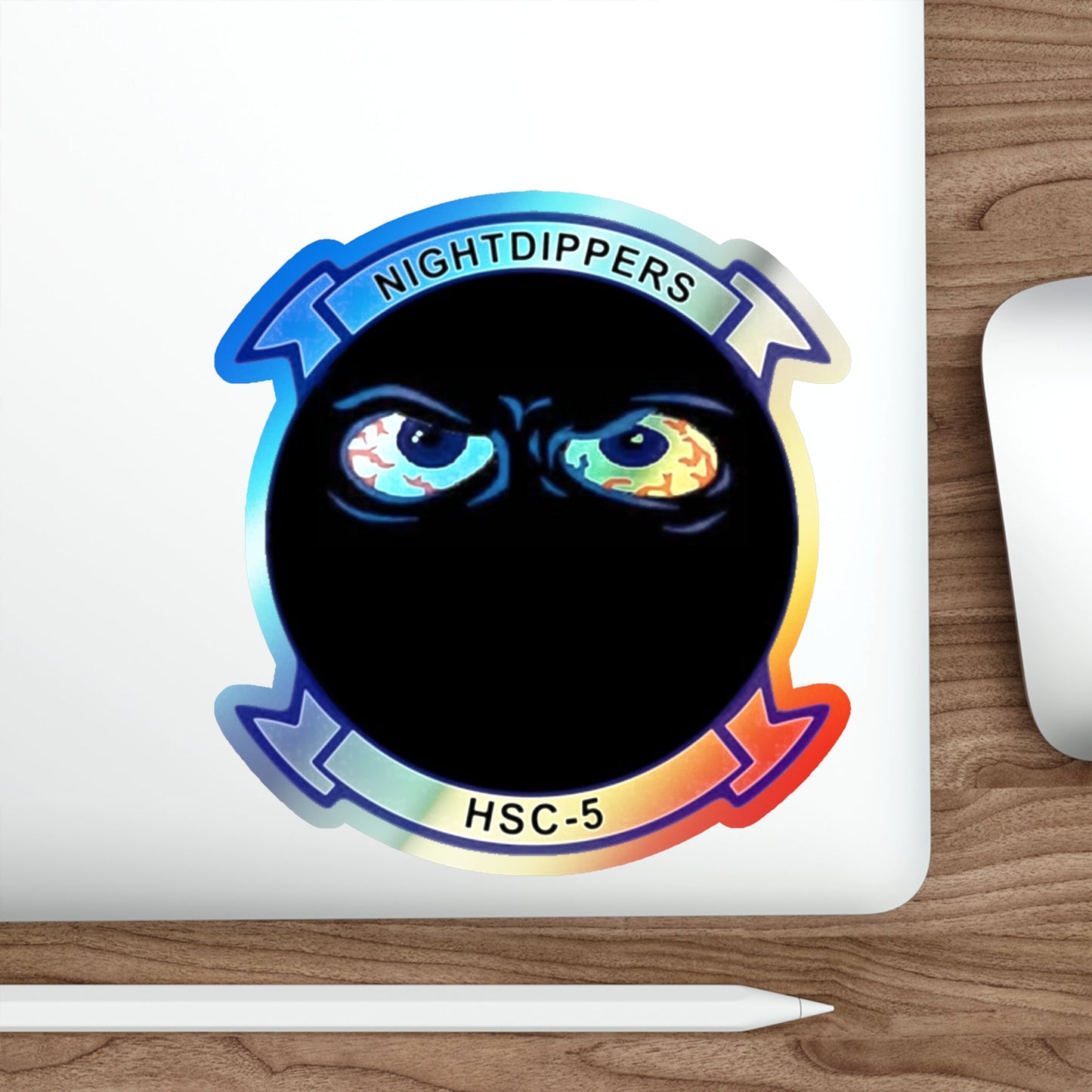 HSC 5 Helicopter Sea Combat Squadron 5 ‘Nightdippers’ (U.S. Navy) Holographic STICKER Die-Cut Vinyl Decal-The Sticker Space