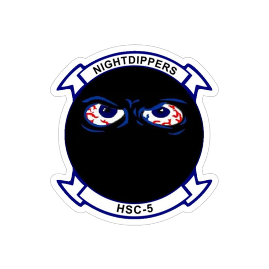 HSC 5 Helicopter Sea Combat Squadron 5 ‘Nightdippers’ (U.S. Navy) Transparent STICKER Die-Cut Vinyl Decal-6 Inch-The Sticker Space