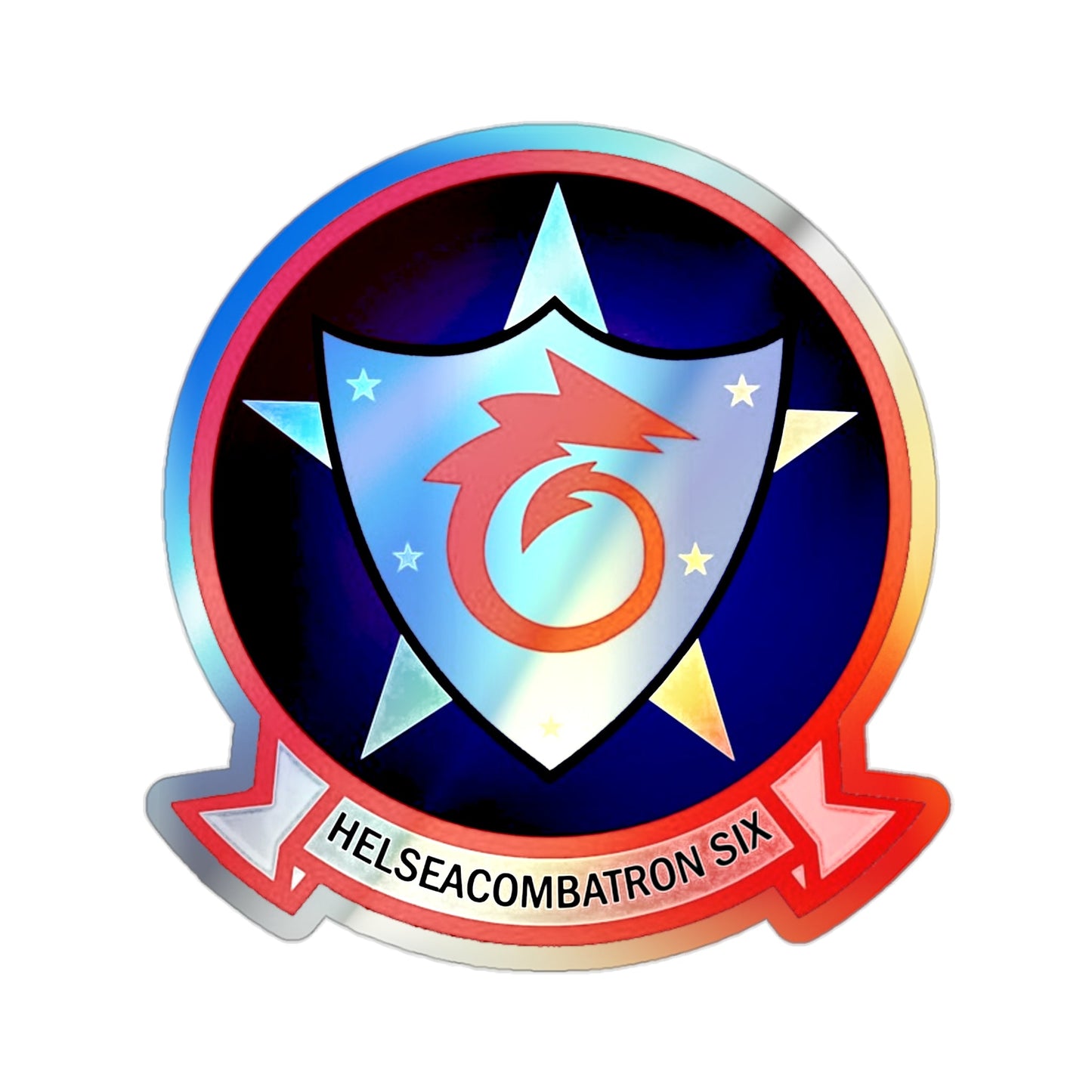 HSC 6 Helicopter Sea Combat Squadron 6 ‘Indians’ (U.S. Navy) Holographic STICKER Die-Cut Vinyl Decal-2 Inch-The Sticker Space