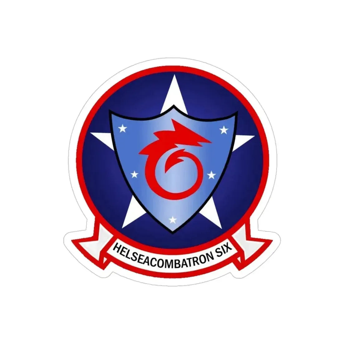 HSC 6 Helicopter Sea Combat Squadron 6 ‘Indians’ (U.S. Navy) Transparent STICKER Die-Cut Vinyl Decal 4 Inch Transparent - The Sticker Space