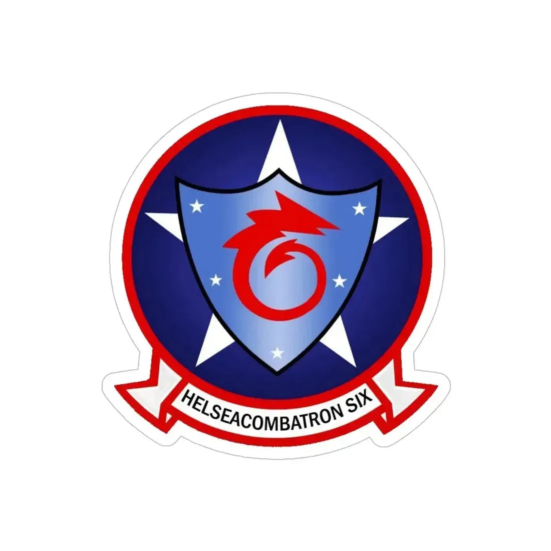 HSC 6 Helicopter Sea Combat Squadron 6 ‘Indians’ (U.S. Navy) Transparent STICKER Die-Cut Vinyl Decal 5 Inch Transparent - The Sticker Space