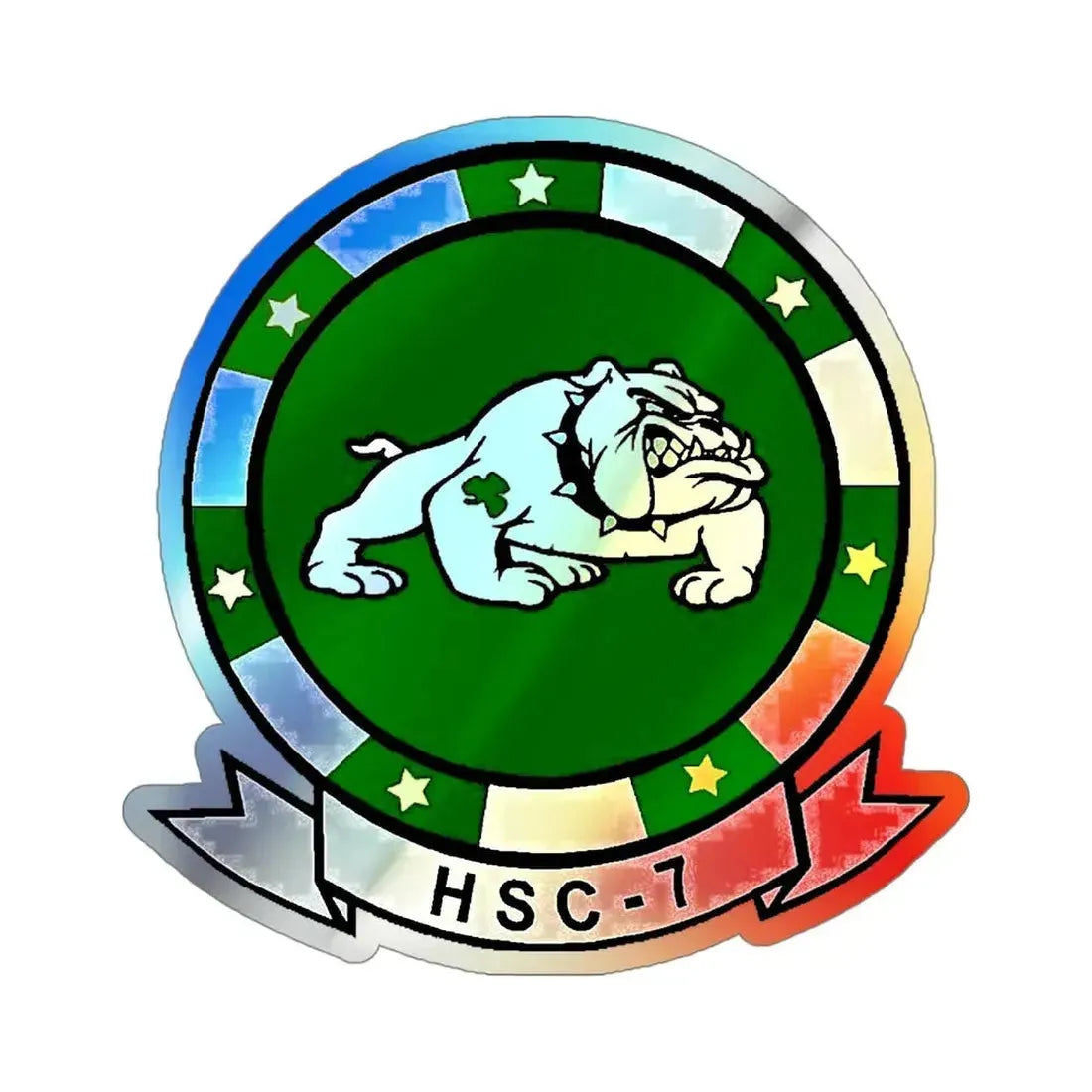 HSC 7 (U.S. Navy) Holographic STICKER Die-Cut Vinyl Decal 4 Inch Holographic - The Sticker Space