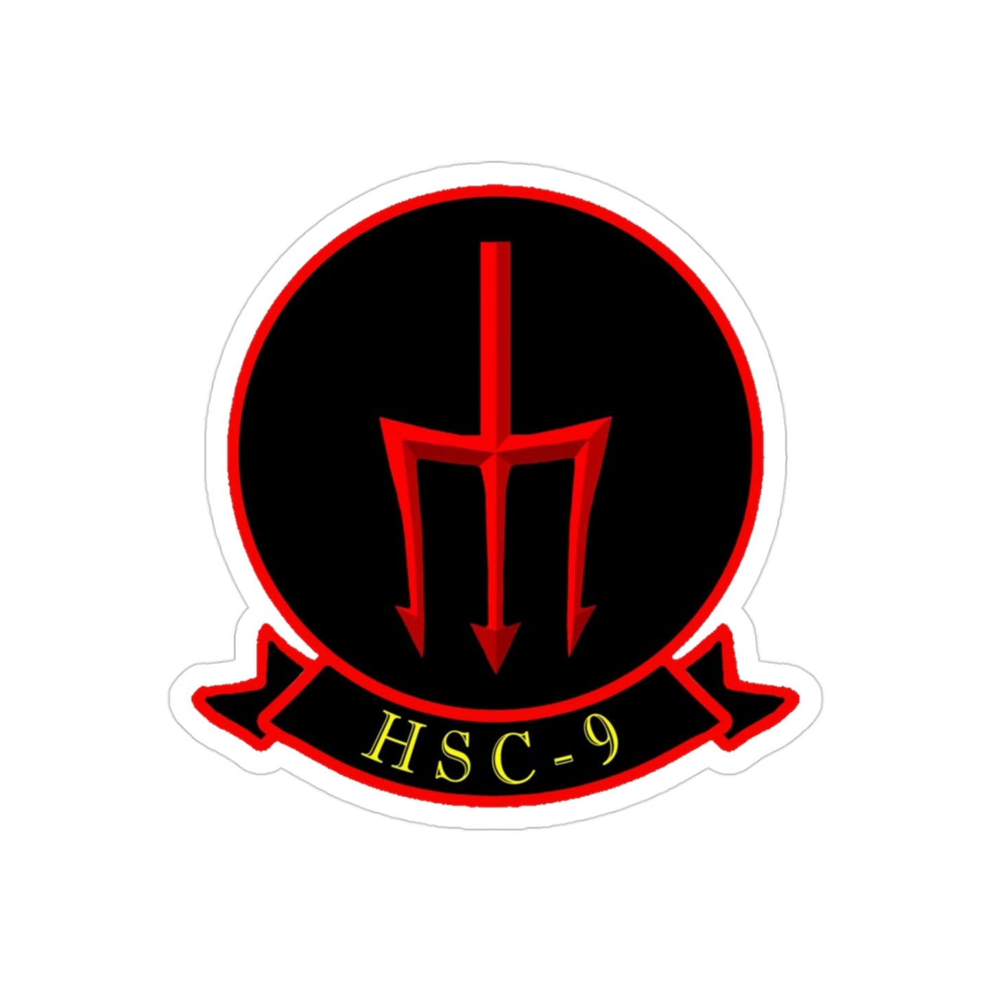 HSC 9 Helicopter Sea Combat Squadron 9 ‘Tridents’ (U.S. Navy) Transparent STICKER Die-Cut Vinyl Decal-3 Inch-The Sticker Space