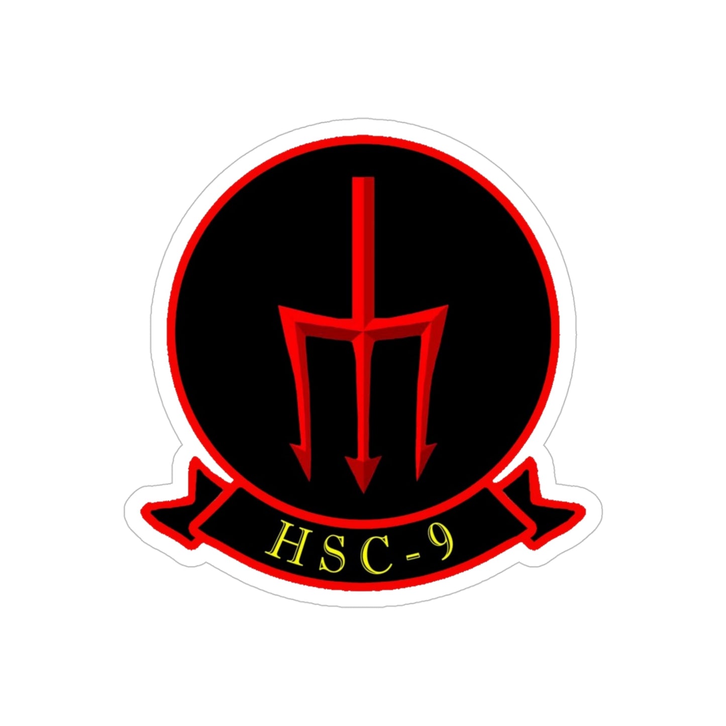 HSC 9 Helicopter Sea Combat Squadron 9 ‘Tridents’ (U.S. Navy) Transparent STICKER Die-Cut Vinyl Decal-5 Inch-The Sticker Space