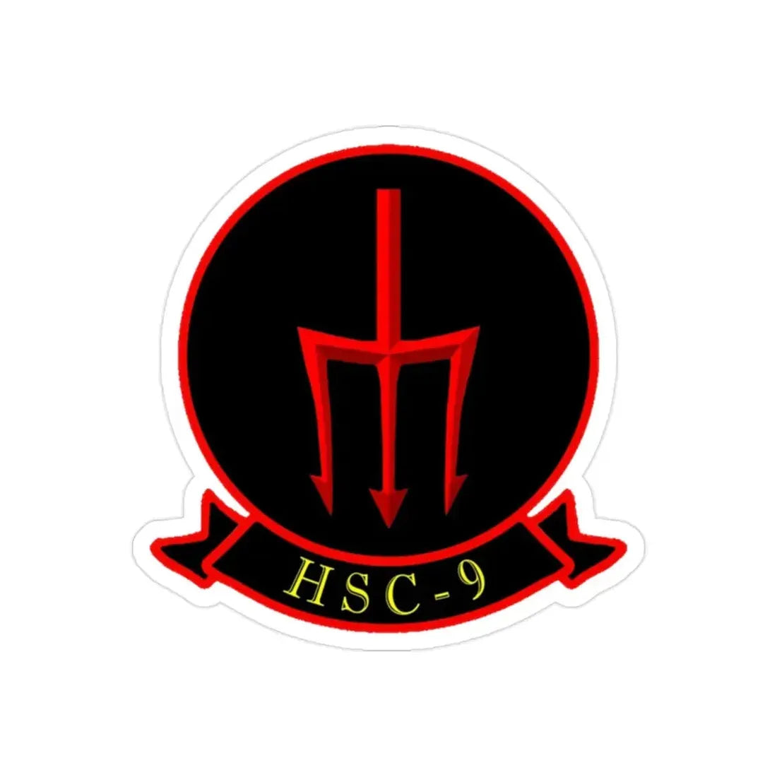 HSC 9 Helicopter Sea Combat Squadron 9 ‘Tridents’ (U.S. Navy) Transparent STICKER Die-Cut Vinyl Decal 2 Inch Transparent - The Sticker Space