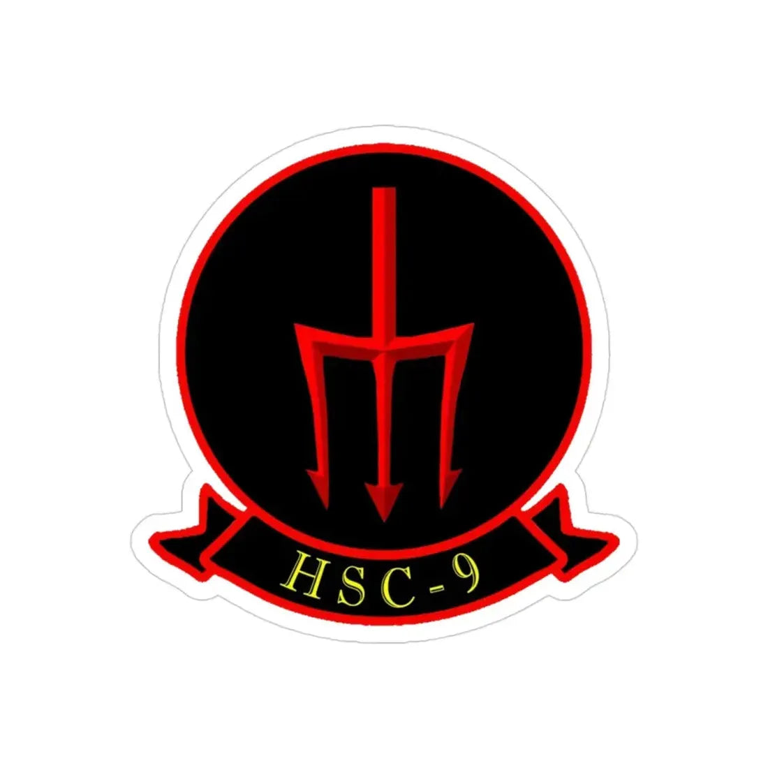 HSC 9 Helicopter Sea Combat Squadron 9 ‘Tridents’ (U.S. Navy) Transparent STICKER Die-Cut Vinyl Decal 3 Inch Transparent - The Sticker Space