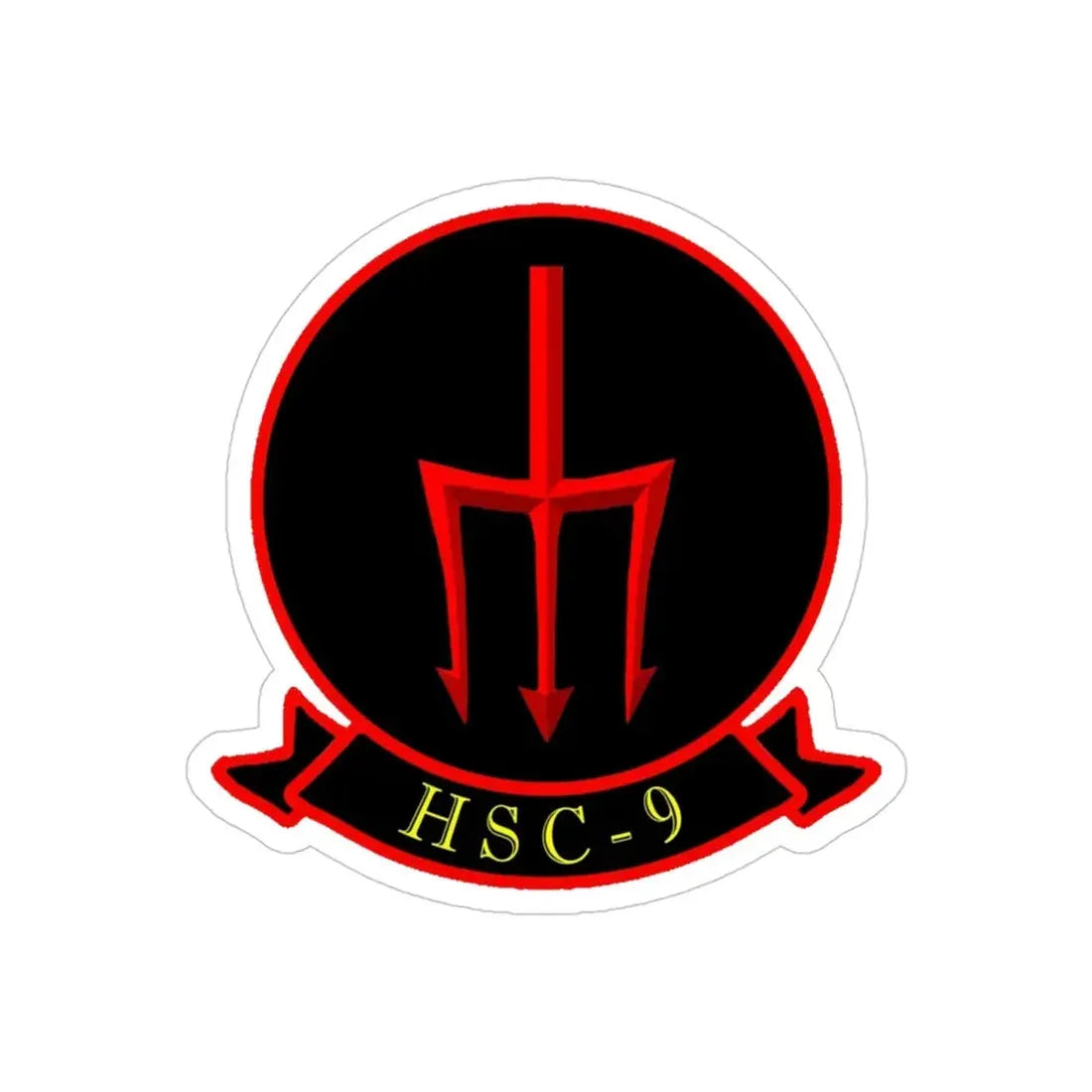 HSC 9 Helicopter Sea Combat Squadron 9 ‘Tridents’ (U.S. Navy) Transparent STICKER Die-Cut Vinyl Decal 4 Inch Transparent - The Sticker Space
